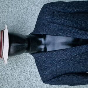Jean Paul Germain Men's Vintage Navy Thick Wool Fabric Blazer W/Color Accents